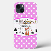 Roze & witte polkadot, schattige kittens op maat Case-Mate iPhone case (Achterkant)