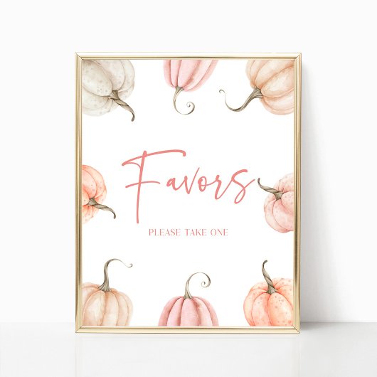 Roze Witte Pompoen Herfst Herfst Feest Favorieten  Poster