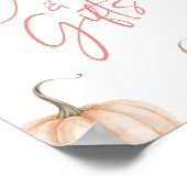 Roze Witte Pompoen Herfst Herfst Kaarten & Geschen Poster (Hoek)