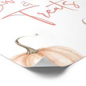 Roze witte pompoen Herfst snoep en traktaties teke Poster (Hoek)