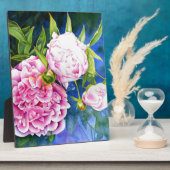 Roze witte pony schilderij | romantische bloem fotoplaat (Zijkant)