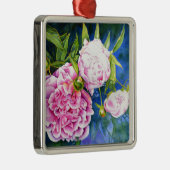 Roze witte pony schilderij | romantische bloem metalen ornament (Rechts)