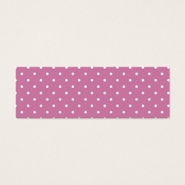 Roze witte pooldots mini visitekaartjes (Voorkant)