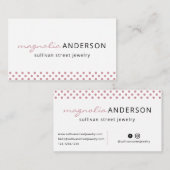 Roze witte poolpuntrand visitekaartje (Voorkant / Achterkant)