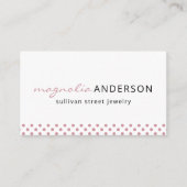 Roze witte poolpuntrand visitekaartje (Voorkant)