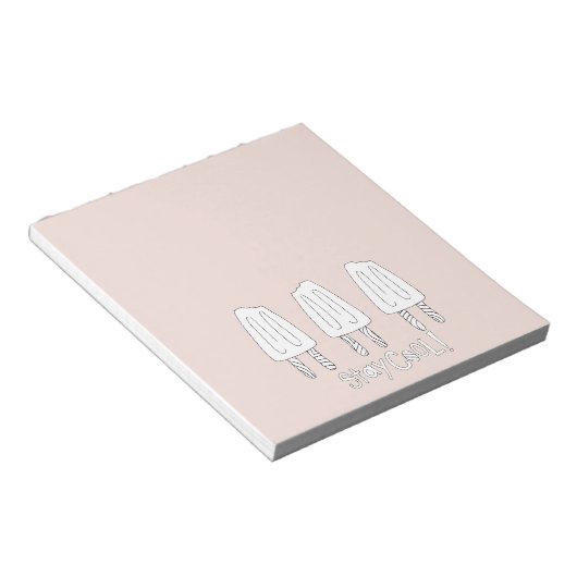 Roze Witte Popsicles Notitieblok (Schuin)