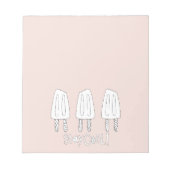 Roze Witte Popsicles Notitieblok (Voorkant)