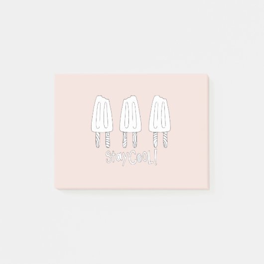 Roze Witte Popsicles Post-it® Notes (Voorkant)