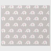 Roze witte prinses Elephant New Baby Cadeaupapier (Vlak)