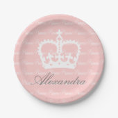 Roze-Witte Prinses Papieren Bordje (Voorkant)