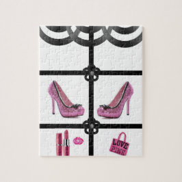 roze witte puzzel