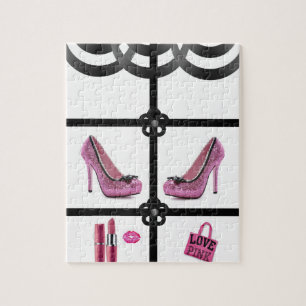 roze witte puzzel