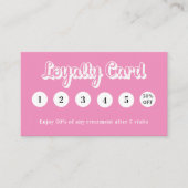 Roze witte qr code foto make-up klantenkaartje (Voorkant)