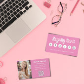 Roze witte qr code foto make-up klantenkaartje