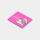 Roze Witte Regenboog Illustratieve Kleuterleraar Post-it® Notes (Schuin)