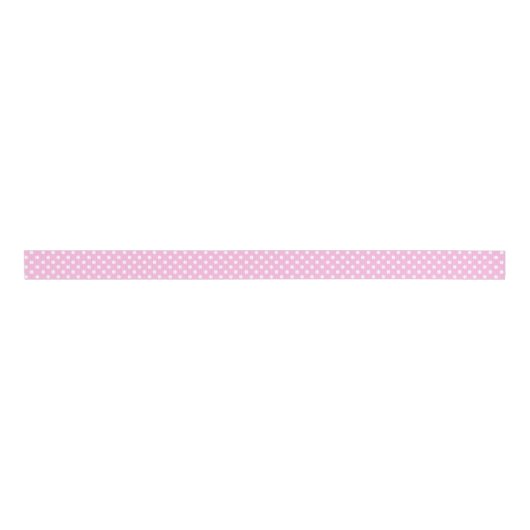 Roze witte retro polka punk patroon grosgrain lint (Voorkant)