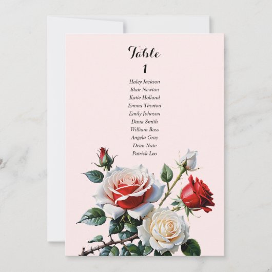 roze witte rode roos zithoek kaart (Voorkant)