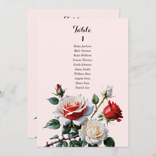 roze witte rode roos zithoek kaart (Voorkant / Achterkant)