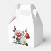  roze witte rode rozen bloemenbruiloft bedankdoosjes (Achterkant)