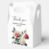 roze witte rode rozen bloemenbruiloft bedankdoosjes (Geopend)