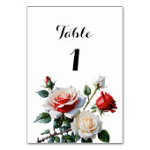roze witte rode rozen bloemenbruiloft kaart (Achterkant)