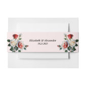  roze witte rode rozen bloemenbruiloft uitnodigingen wikkel (Voorkant Voorbeeld)