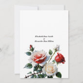 roze witte rode rozen Repetitie diner Kaart (Achterkant)
