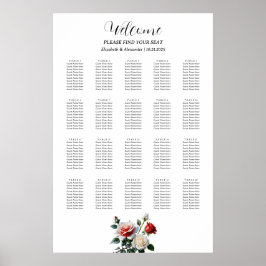  roze witte rode rozen zitkaart poster