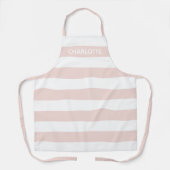 Roze witte rode strepen aangepaste monogram naam schort (Voorkant)