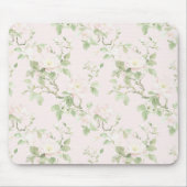 Roze Witte Romantische Bloem Muismat (Voorkant)