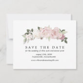 Roze Witte Roos Sparen de Kaart van de Datum met d (Voorkant)