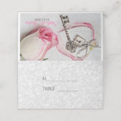 Roze witte Rose Plaatskaartje (Buitenkant ongevouwen)