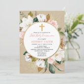 Roze witte roze herfst, roze, roodbruin kaart (Staand voorkant)