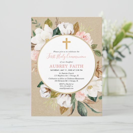 Roze witte roze herfst, roze, roodbruin kaart (Staand voorkant)