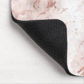 Roze Witte Rozegoud Nep Marmer Textuur Muismat (Hoek)