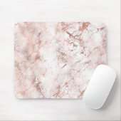 Roze Witte Rozegoud Nep Marmer Textuur Muismat (Met muis)