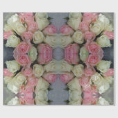 Roze witte rozen Bloem Patroon Bouquet Floral Cadeaupapier (Vlak)