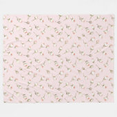  Roze Witte Rozen Bloemen Fleece Deken (Voorkant (Horizontaal))