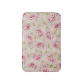 roze witte rozen bloemen patroon badmat (Voorkant Verticaal)