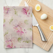 roze witte rozen bloemen patroon theedoek (Quarter Fold)