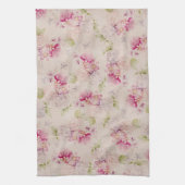 roze witte rozen bloemen patroon theedoek (Verticaal)