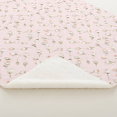  Roze Witte Rozen Bloemen Sherpa Deken (3/4)