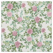 Roze witte rozen bloemen stof (Swatch)