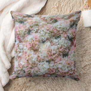 Roze Witte Rozen Bruids Bloempatroon Kussen