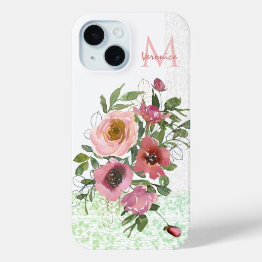 Roze witte rozen Case-Mate iPhone case (Achterkant)
