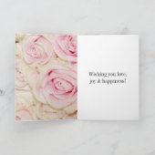  roze witte rozen kaart (Binnen)