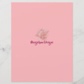 Roze Witte Rozen Kant Werk Grens Briefpapier Schri (Achterkant)