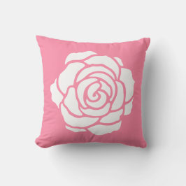 Roze / Witte Rozen Kussen
