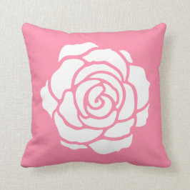 Roze / Witte Rozen Kussen