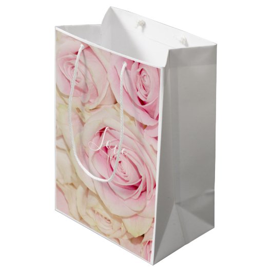  roze witte rozen liefde medium cadeauzakje (Voorkant Gekanteld)